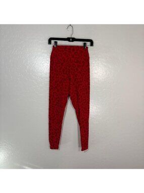 Balance Athletica Leggings Womens Small Red Leopard Print High Rise Workout